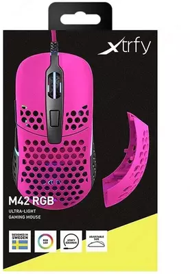 Проводная игровая мышь "Xtrfy" M42, RGB, USB (Арт. - XG-M42-RGB-PINK) Розовая/серая