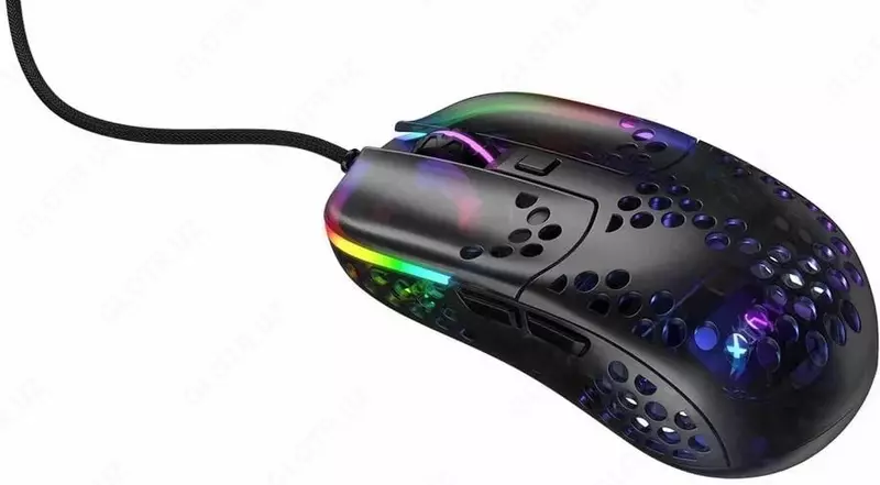 Simli o'yin sichqonchasi "Xtrfy" MZ1, RGB, USB (Art. - XG-MZ1-RGB) Qora