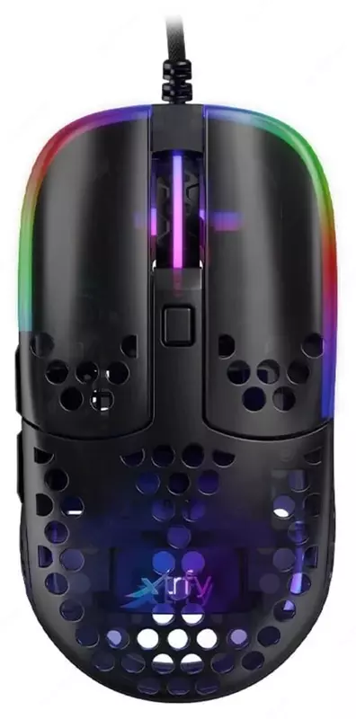 Simli o'yin sichqonchasi "Xtrfy" MZ1, RGB, USB (Art. - XG-MZ1-RGB) Qora