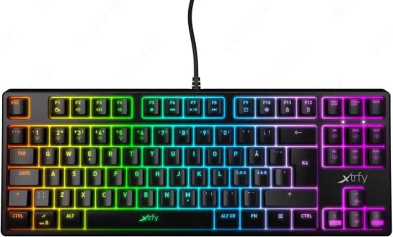 Проводная игровая клавиатура "Xtrfy" K4, TKL, RGB, USB (Арт. - XG-K4-RGB-TKL-R-RUS) Черная