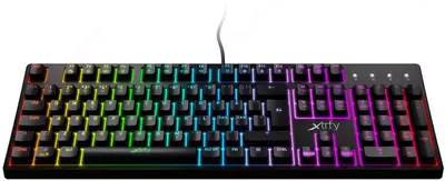 Simli o'yin klaviaturasi "Xtrfy" K4, RGB, USB (Art. - XG-K4-RGB-R-RUS) Qora