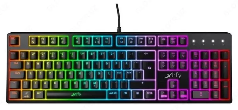 Simli o'yin klaviaturasi "Xtrfy" K4, RGB, USB (Art. - XG-K4-RGB-R-RUS) Qora