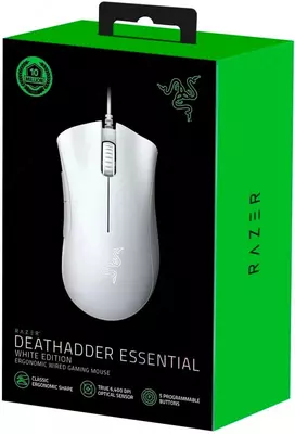 Проводная игровая мышь "Razer" DeathAdder Essential, USB, RGB (Арт. - RZ01-03850200-R3M1) Белая