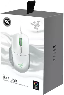 Проводная игровая мышь "Razer" Basilisk Mercury, USB, RGB (Арт. - RZ01-02330300-R3M1) Белая