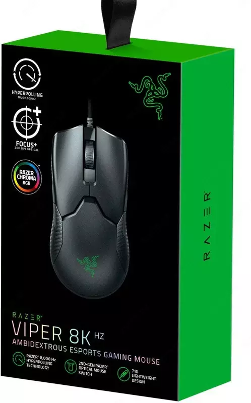 Проводная игровая мышь "Razer" Viper 8KHz, USB, RGB (Арт. - RZ01-03580100-R3M1) Черная