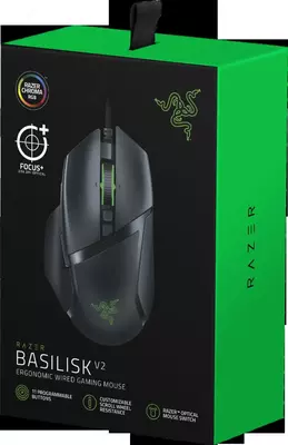 Simli o'yin sichqonchasi "Razer" Basilisk V2, USB, RGB (Art. - RZ01-03160100-R3M1) Qora