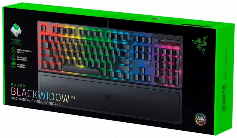 Проводная игровая клавиатура "Razer" BlackWidow V3 TKL, USB RGB (Арт. - RZ03-03490100-R3M1) Черная