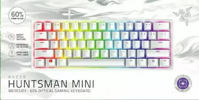 Проводная игровая клавиатура "Razer" Huntsman Mini, USB RGB (Арт. - RZ03-03390300-R3M1) Белая