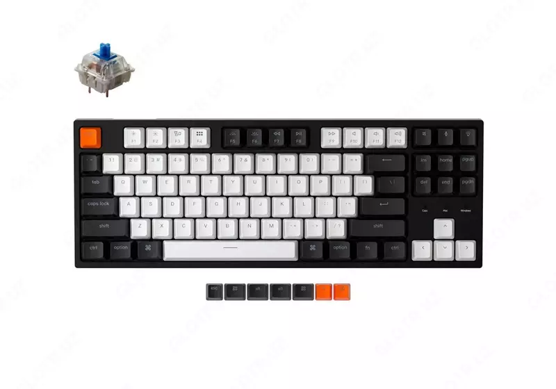 Simli klaviatura "Keychron" Gateron C1 Simli RGB USB (Art. № - C1B2_Keychron) Qora/Oq
