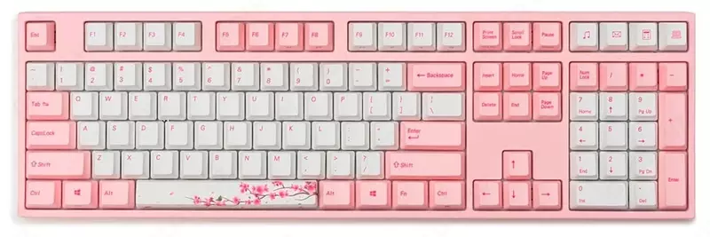 Mexanik klaviatura "Varmilo" VA108M Sakura, USB (Art. - VA108MR2P/WP88RA) Pushti/Oq