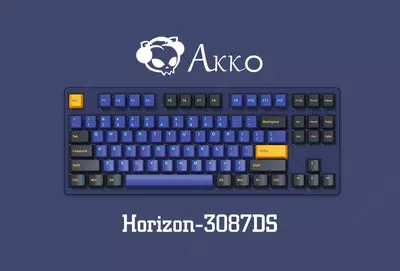 Механическая игровая клавиатура "Akko" 3087 Horizon DS, USB (Арт. - A3087_H_CSR) Черная/Синяя