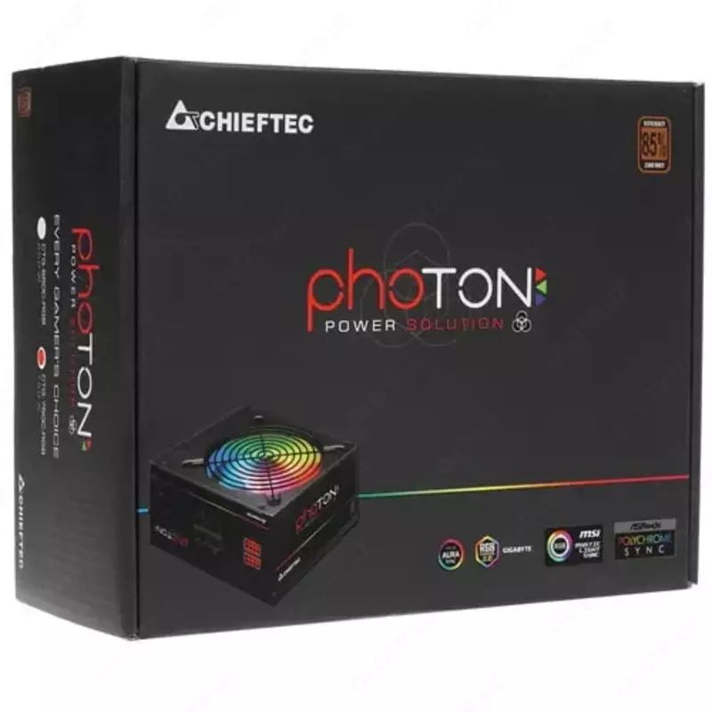 Quvvat manbai "Chieftec" RETAIL Photon CTG-750C-RGB, 750 Vt (Art. - CTG-750C-RGB) Qora