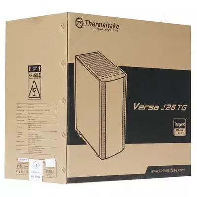 "Thermaltake" Versa J25 TG korpusi (Art. № - CA-1L8-00M1WN-00) Qora
