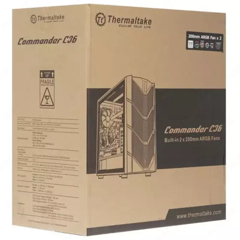  Case Thermaltake Commander C36 TG ARGB (Art. No. - CA-1N7-00M1WN-00) Qora ООО Power Max Group