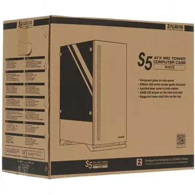 Корпус ПК "Zalman" S5, RGB (Арт. - S5WHITE) Белый