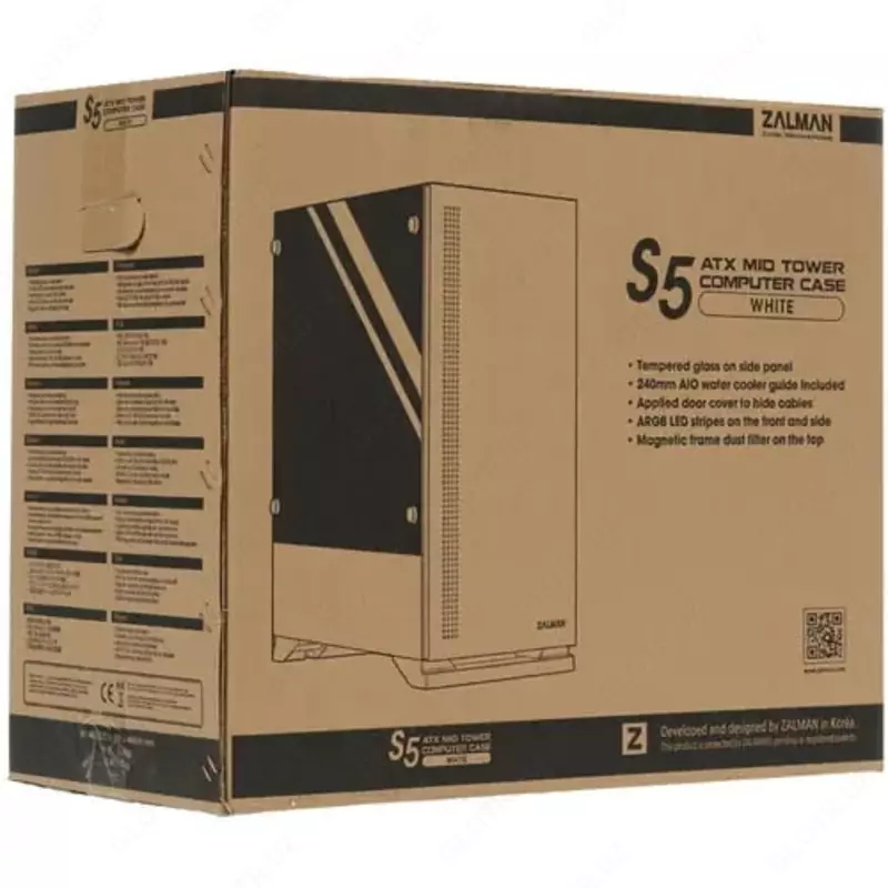 Kompyuter korpusi "Zalman" S5, RGB (Art. - S5WHITE) Oq