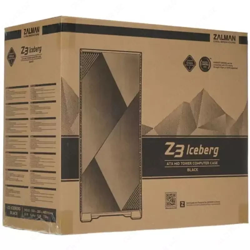 Корпус ПК "Zalman" Z3 Iceberg, АRGB (Арт. - Z3ICEBERGBLACK) Черный