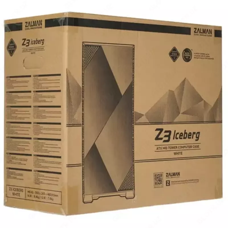 Kompyuter korpusi "Zalman" Z3 Iceberg, ARGB (Art. - Z3ICEBERGWHITE) Oq