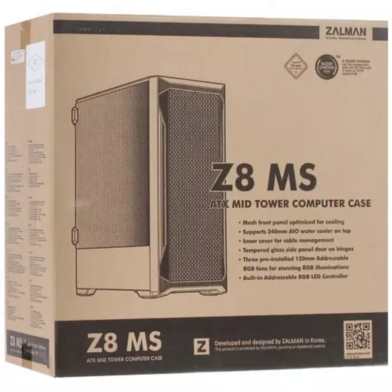 Корпус ПК "Zalman" Z8 MS, RGB (Арт. - Z8MS В) Черный