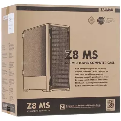 Корпус ПК "Zalman" Z8 MS, RGB (Арт. - Z8MS В) Черный