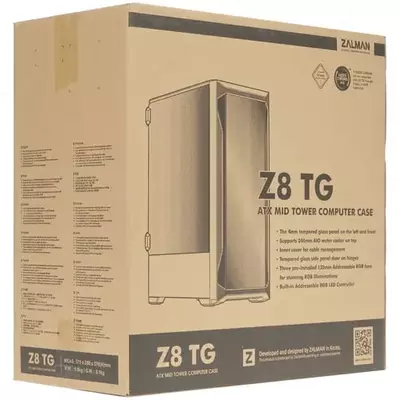 Корпус ПК "Zalman" Z8 TG, RGB (Арт. - Z8TG В) Черный