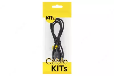 Multimedia qurilmalarini "KITs" USB 2.0 dan Lightning ga ulash uchun kabel, 2A, 1 m (Art. - KITS-W-003) Qora
