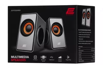 Акустическая система (Колонки) "2E" PCS204, 2.0, USB (Арт. - 2E-PCS204SV) Серебристая