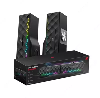 Акустическая система (Колонки) "2E" PCS232, RGB, Soundbar, 2.0, USB (Арт. - 2E-PCS232BK) Черная