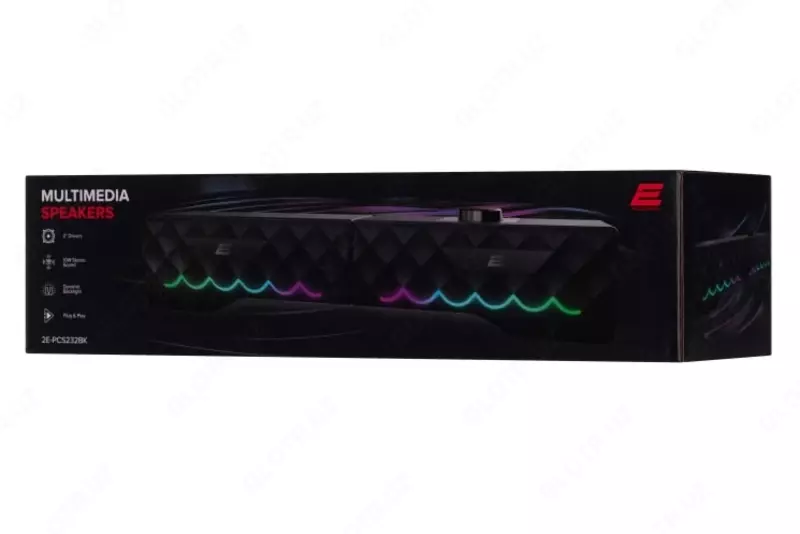 Акустическая система (Колонки) "2E" PCS232, RGB, Soundbar, 2.0, USB (Арт. - 2E-PCS232BK) Черная