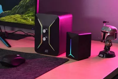 Акустическая система (Колонки, сабвуфер) "2E" PCS301 RGB, 2.1, USB (Арт. - 2E-PCS301BK) Черная