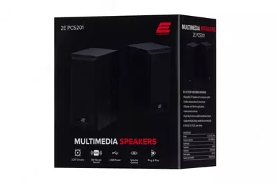 Акустическая система (Колонки) "2E" PCS201, 2.0, USB (Арт. - 2E-PCS201BK) Черное дерево