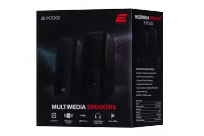 Акустическая система (Колонки) "2E" PCS202, 2.0, USB (Арт. - 2E-PCS202BK) Черная