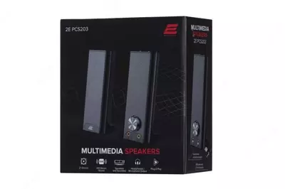 Akustik tizim (dinamiklar) "2E" PCS203, 2.0, USB (Art. - 2E-PCS203BK) Qora metall