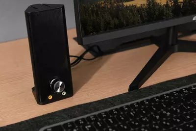 Akustik tizim (dinamiklar) "2E" PCS203, 2.0, USB (Art. - 2E-PCS203BK) Qora metall