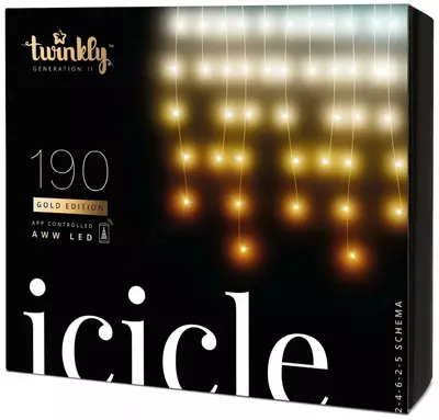 Смарт гирлянда "Twinkly" Icicle, AWW 190, дл. 5 м (Арт. - TWI190GOP-TEU)