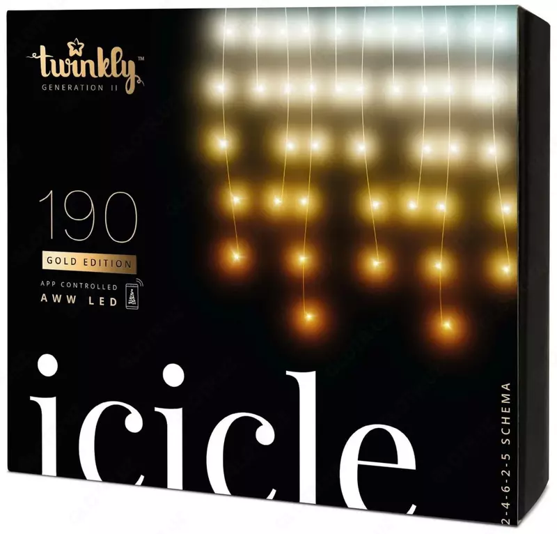 Смарт гирлянда "Twinkly" Icicle, AWW 190, дл. 5 м (Арт. - TWI190GOP-TEU)