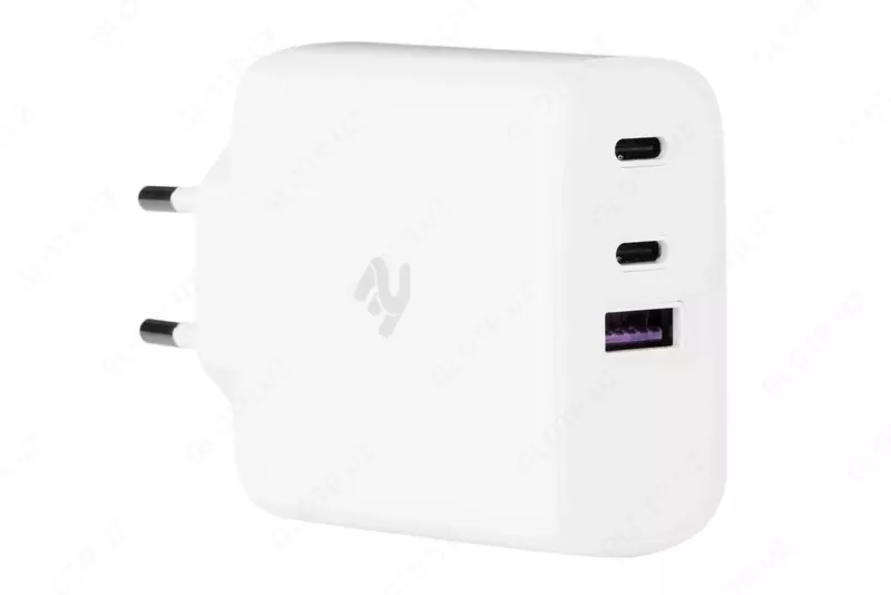 Блок зарядного устройства "2E Accessories" 3xUSB GaN, 65W (Арт. - 2E-WC3USB65W-W) Белый