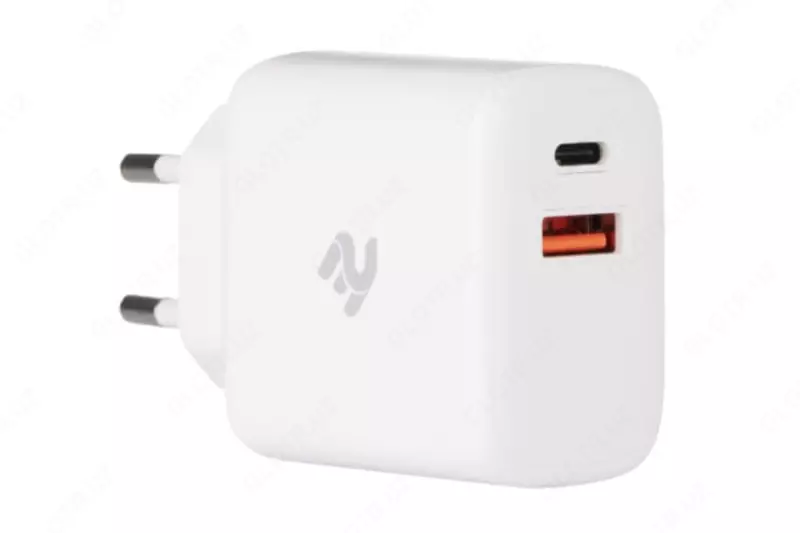 Zaryadlovchi bloki "2E Aksessuarlar" USB QC, PD, Maks. 30 Vt (Art. № - 2E-WC2USB30W-W) Oq