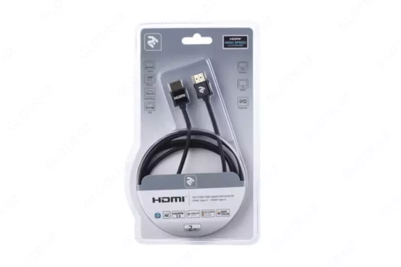Video qurilmalarni ulash uchun kabel "2E" HDMI 2.0 (AM/AM), Gen2 Ultra Slim (Art. No. - 2E-W9668BL-2M) Qora
