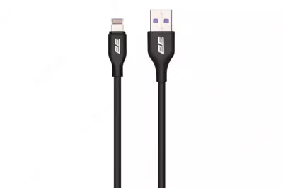 Ulanish va sinxronlash uchun kabel "2E" USB-A - Lightning, 1 m (Art. - 2E-CCLAC-BLACK) Qora