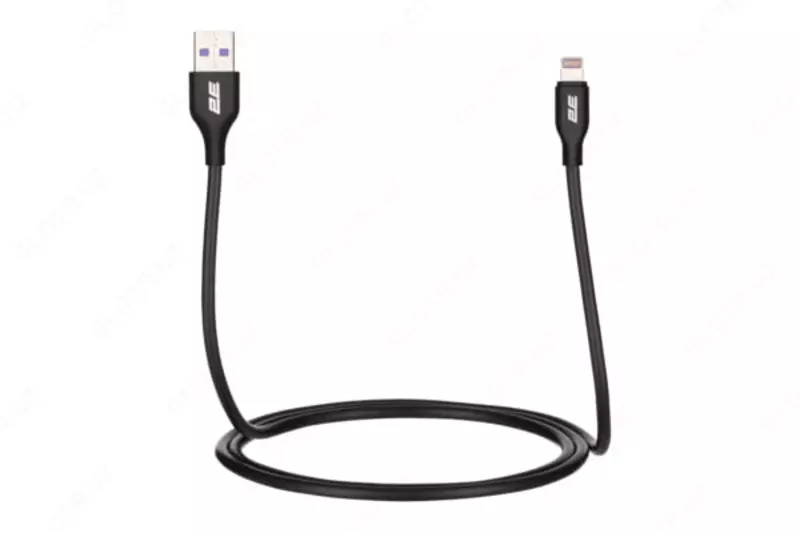 Кабель для подключения и синхронизации "2Е" USB-A - Lightning, 1 м (Арт. - 2E-CCLAC-BLACK) Черный