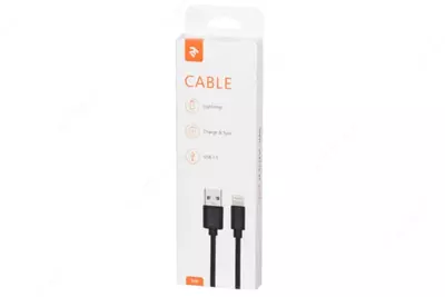 Ulanish va sinxronlash uchun kabel "2E" USB-A - Lightning Molding turi, 1 m (Art. - 2E-CCLAB-BL) Qora