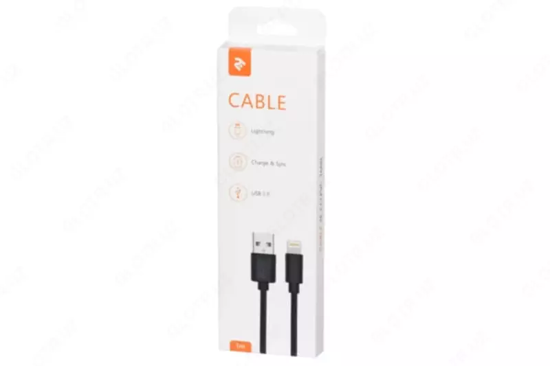 Ulanish va sinxronlash uchun kabel "2E" USB-A - Lightning Molding turi, 1 m (Art. - 2E-CCLAB-BL) Qora