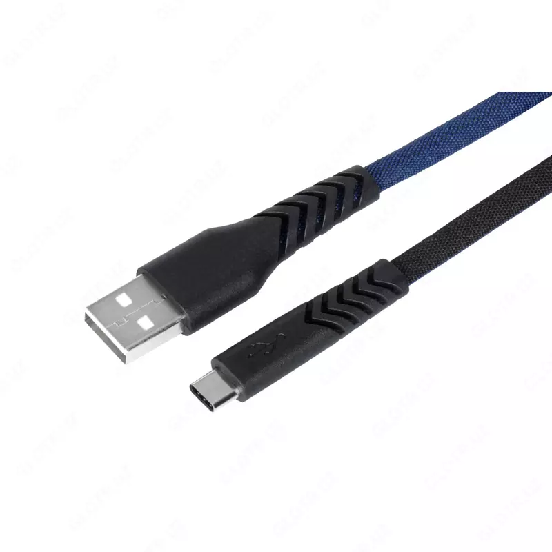 Кабель для подключения и синхронизации "2Е" USB-2.0 - Type-C, 1 м (Арт. - 2E-CCTT-1MBL) Черный/синий