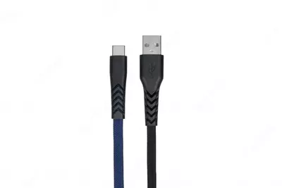 Кабель для подключения и синхронизации "2Е" USB-2.0 - Type-C, 1 м (Арт. - 2E-CCTT-1MBL) Черный/синий