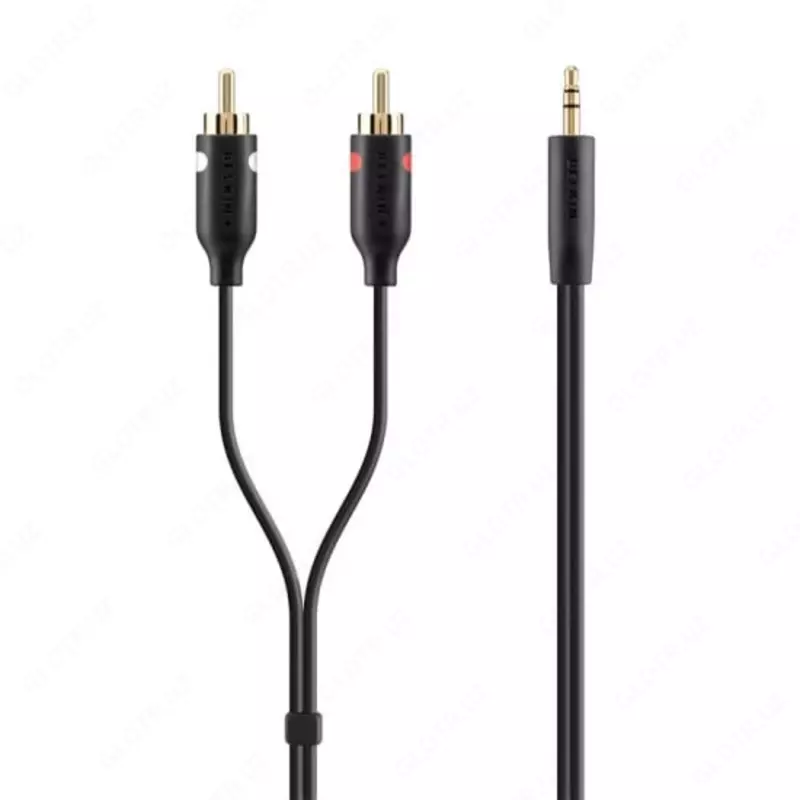 Кабель для подключения устройств "Belkin" jack 3.5mm - M/RCA-Mx2, 2 м (Арт. - F3Y116bt2M) Черный