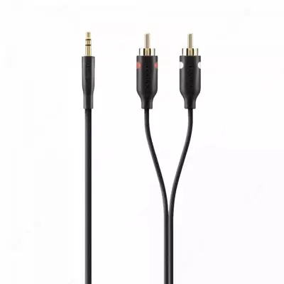 Qurilmalarni ulash uchun kabel "Belkin" raz'em 3,5 mm - M/RCA-Mx2, 2 m (Art. - F3Y116bt2M) Qora