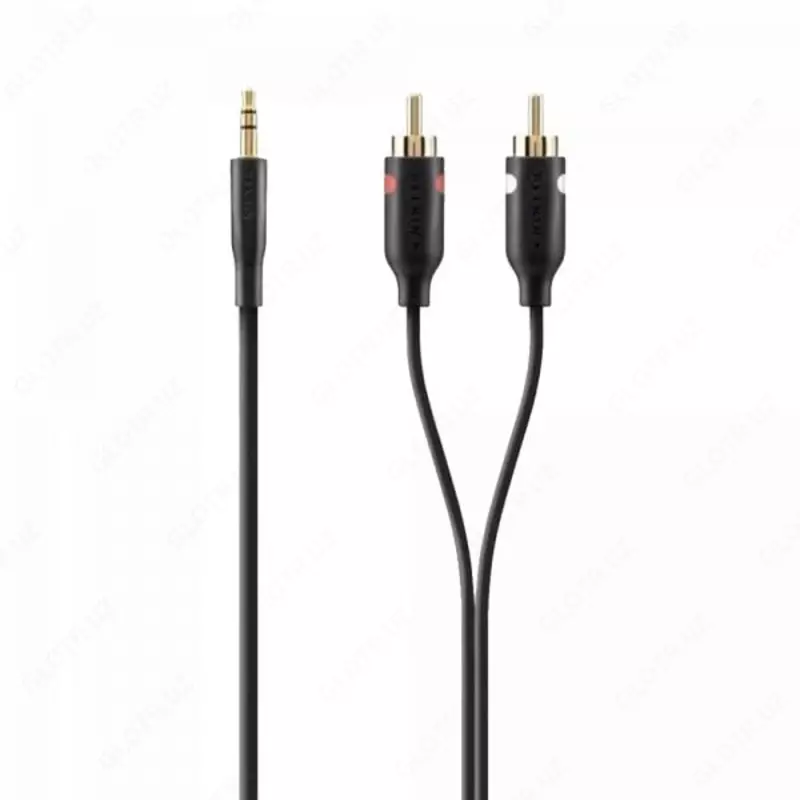 Кабель для подключения устройств "Belkin" jack 3.5mm - M/RCA-Mx2, 2 м (Арт. - F3Y116bt2M) Черный
