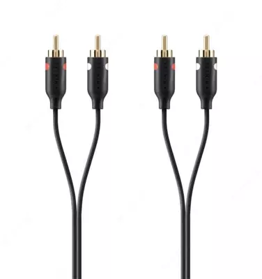 "Belkin" RCAx2 qurilmalarini ulash uchun kabel - RCAx2 (M/M), 1 m (Art. - F3Y098BF1M) Qora