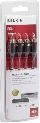 Кабель для подключения устройств "Belkin" RCAx2 - RCAx2 (M/M), 2 м (Арт. - F3Y098BT2M) Черный